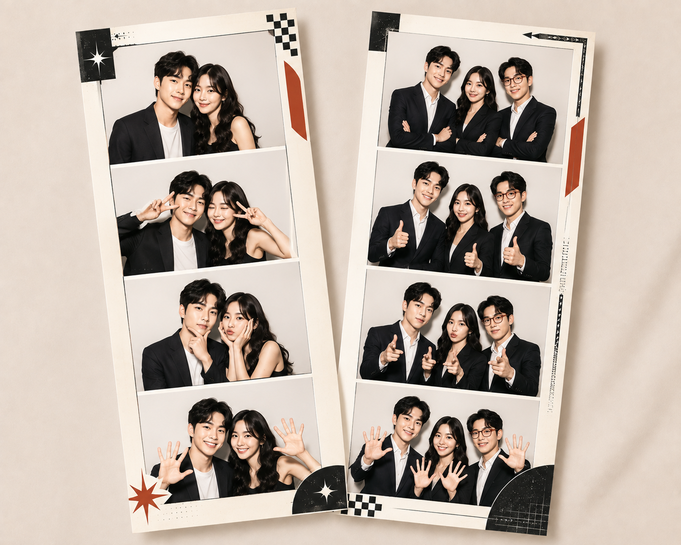 Contoh frame photobooth tema Editorial Clean